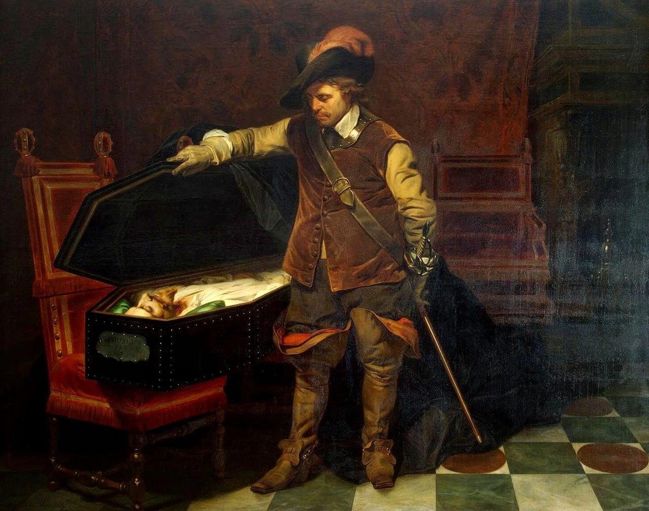 Cromwell davanti alla bara di Carlo I - Hamburger Kunsthalle